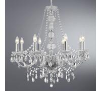 Searchlight Lámpara de araña Marie Therese, cromo, 8 luces