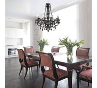 Searchlight Lámpara de araña Marie Therese gris oscuro 8 luces True