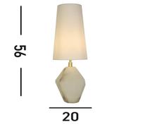 Searchlight Lámpara de mesa Apex, blanco/blanco, altura 55,5 cm, textil/resina