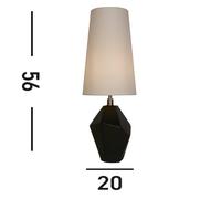Searchlight Lámpara de mesa Apex blanco/negro Altura 55,5 cm textil/resina