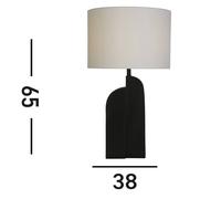 Searchlight Lámpara de mesa Perth, blanco/negro Altura 65 cm Textil/resina