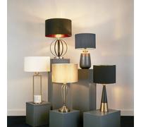 Searchlight Lámpara de mesa Pyramid, negro-cobre