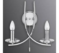 Searchlight Lámpara de pared de color cromo Ascona 2 brazos