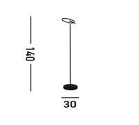 Searchlight Lámpara de pie LED Space, negra, metal