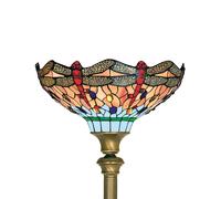 Searchlight Lámpara de pie Libélula de estilo Tiffany True