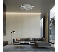 Searchlight Lámpara de techo Hanna, prismas de cristal 44x44cm True