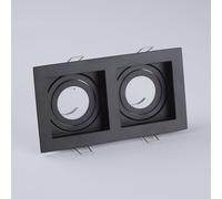 Searchlight Lámpara empotrable Grid Two, 2 luces, negra, 18,5x10cm, aluminio, GU10