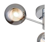 Searchlight Oscar plafón, cromo/color humo, cristal, 3 luces, G9