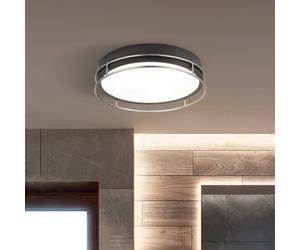 Searchlight Phoenix plafón, Ø 30 cm, negro / cromo, IP44