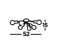 Searchlight Plafón Dance, 6 luces, negro, metal, E27, Ø 52 cm