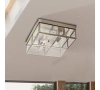 Searchlight Plafón Flush Klassic, 25x25cm, latón antiguo