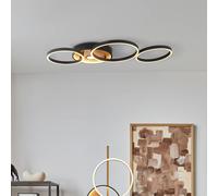 Searchlight Plafón LED Curio Flush, aspecto madera EC:EPREL:1661848