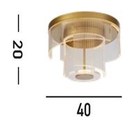 Searchlight Plafón LED Deco, color dorado, acero, acrílico True