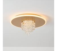 Searchlight Plafón LED Deluge, color dorado, Ø 32 cm, metal/acrílico True