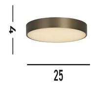 Searchlight Plafón LED Palma, color bronce, Ø 25 cm, acero/acrílico True