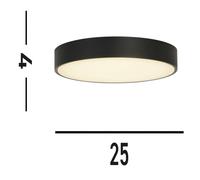 Searchlight Plafón LED Palma, negro, Ø 25 cm, acero/acrílico EC:EPREL:2091153