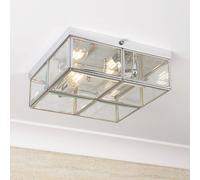 Searchlight Plafón Pisa, pantalla de vidrio, cromo