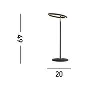 Searchlight Space Lámpara de mesa LED, negra, metal