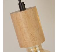 Searchlight Spinny lámpara colgante lineal, 115 cm, 5 luces, madera de caucho, E27