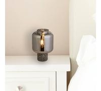 Searchlight X Lámpara de mesa Vessel, gris / smoky grey, hormigón, vidrio