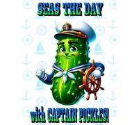 Seas the Day with Captain Pickles! Novelty Notebook 140 Pages 8.5" X 11" Wide Ruled Paperback: 140 Pages 8.5" X 11" Wide Ruled Paperback