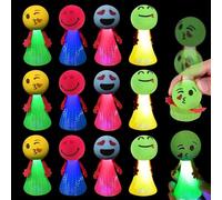 Seasboes 12 piezas de plumas luminosas de saltar, juguetes de salto LED, juguetes de lanzador de primavera, regalos de fiesta para niños, que brillan en la oscuridad, regalos de cumpleaños infantiles