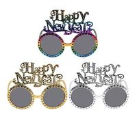 Seasboes Happy New Year Gafas de Año Nuevo Gafas de fiesta Happy New Year Gafas divertidas de Año Nuevo Suministros para fiestas de disfraces, accesorios de fotos, fiestas