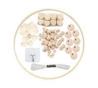 Seasboes Marco móvil de madera para bricolaje, marco móvil de madera, juego de campanilla de cama, kit de campana móvil para bebé, juguete hecho a mano, decoración del hogar, regalo para niños (área