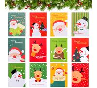Seasboes Mini bloc de notas de Navidad, 24 unidades, mini bloc de notas, cuaderno de dibujos animados, alce, muñeco de nieve, Papá Noel, Navidad, pequeños blocs de notas para niños, regalos de Navidad