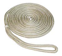 SeaSense 50013066 - Línea de Acoplamiento de Nailon de Doble Trenza, 1/2 Pulgadas x 25 pies, Color Dorado y Blanco