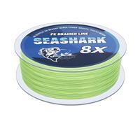 Seashark Línea de pesca trenzada de color nunca se descolora 8 hilos súper fuerte PE línea de pesca resistente a la abrasión alambre de pesca cero estiramiento múltiples colores 6 libras a 80 libras