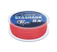 Seashark Línea de pesca trenzada de color nunca se descolora 8 hilos súper fuerte PE línea de pesca resistente a la abrasión alambre de pesca cero estiramiento múltiples colores 6 libras a 80 libras