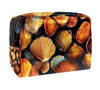 Seashell Color Pattern PVC Cosmetic Bags Makeup Handy Pouch Organizer Zipper Toiletries Bag for Women Travel Bathroom, Multicolor 2, 18.5x7.5x13cm/7.3x3x5.1in