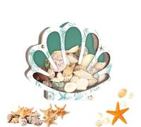 Seashell Display Box - Shell Collector Showcase | Wooden Clear Lid Case with Portable Storage Organizer Coastal Decoration Accessory Memory Keeping Container Home Interior Accent for Beach Souvenir