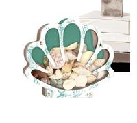 Seashell Display - Elegant Seashell Holder | Decorative Clear Portable Wooden Holder For Kids Home Decor Exhibiting Collectors Living Rooms Protecting Bathrooms Beach Outings