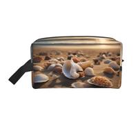 Seashell Landscape On The Beach - Bolsa de almacenamiento de viaje con estampado de conchas, bolsa grande de doble cara para ropa y accesorios personales