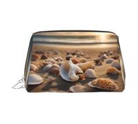 Seashell Landscape On The Beach - Bolsa organizadora de artículos de aseo de piel, bolsa de maquillaje para mujer, Silver, Talla única, Neceser