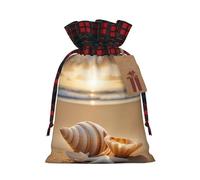 Seashell Landscape On The Beach - Bolsas reutilizables con cordón, versátiles para cumpleaños, bodas