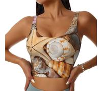 Seashell Landscape On The Beach - Chaleco deportivo para mujer, ropa interior, ideal para fitness y uso casual, Negro, XL