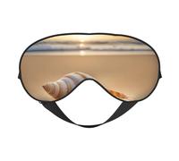 Seashell Landscape On The Beach - Máscara de ojos para dormir de doble cara, cómoda y suave, con correa ajustable, bloquea la luz