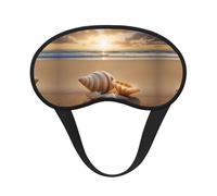 Seashell Landscape On The Beach Print All-Around Comfort Sleep Mask Blackout Sleep Mask for Women Men Travel Yoga