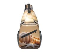 Seashell Landscape On The Beach Print - Bolso bandolera para uso diario, mochila de hombro, bolsa de pecho, para viajes al aire libre, casual