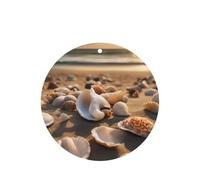 Seashell Landscape On The Beach Printing - Ambientador para coche, 10 unidades, hojas colgantes perfumadas con cuerda para el hogar