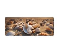 Seashell Landscape On The Beach Stitched Edges is suitable for Keyboard Pads for Office and Families Large Game Desktop Mouse Pad with