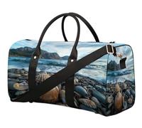 Seashell Ocean Beach - Bolsa de viaje para mujeres, hombres, niñas, niños, fin de semana, noche, 22.7 L, bolsa de equipaje para deportes, gimnasio, yoga, color, 22.7L, Organizador de bolsas