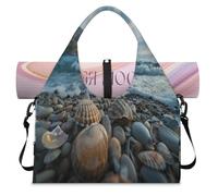 Seashell Ocean Beach - Bolsa deportiva con compartimento para zapatos, fin de semana, bolsa de equipaje para gimnasio, yoga, viajes, color, L, Bolsa de viaje