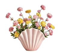 Seashell Shaped Flower Vase Modern Coastal Table Decor Accent
