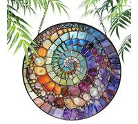 Seashell Spiral - Sun Catcher Acrylic Window Hanging Decor | 2D Light Reflecting Pendant Ornament for Home, Bedroom, Living Room, Kitchen, Balcony, Garden or Wall Decor Accent