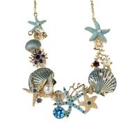 Seashell Starfish Pearl Necklace - Beach Choker | Coastal Pendant Jewelry