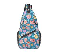 Seashell Summer Ocean Sling Bag, Chest Bag Daypack, Crossbody Sling Mochila para Viajes, Deportes, Correr, Senderismo